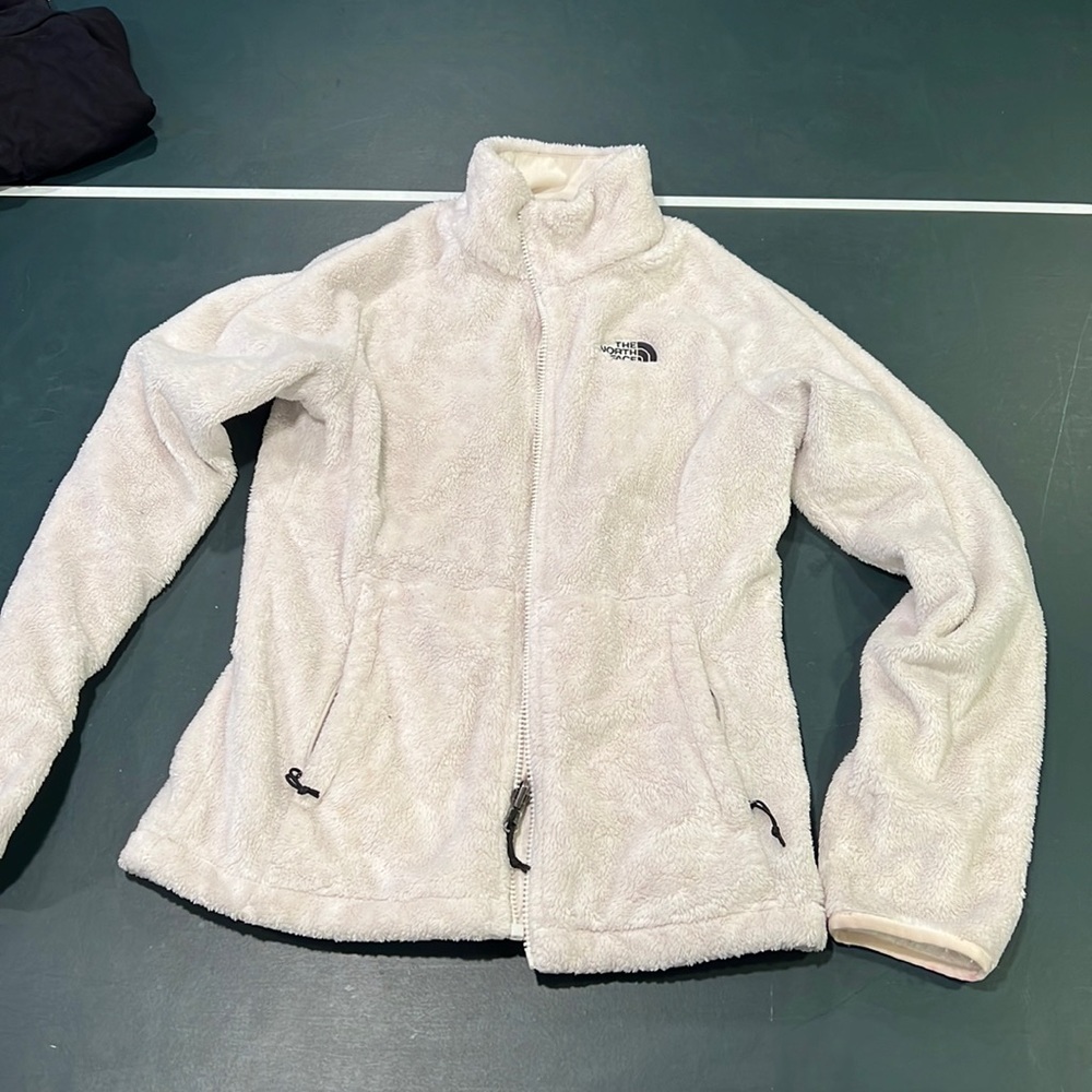 Fuzzy white north face